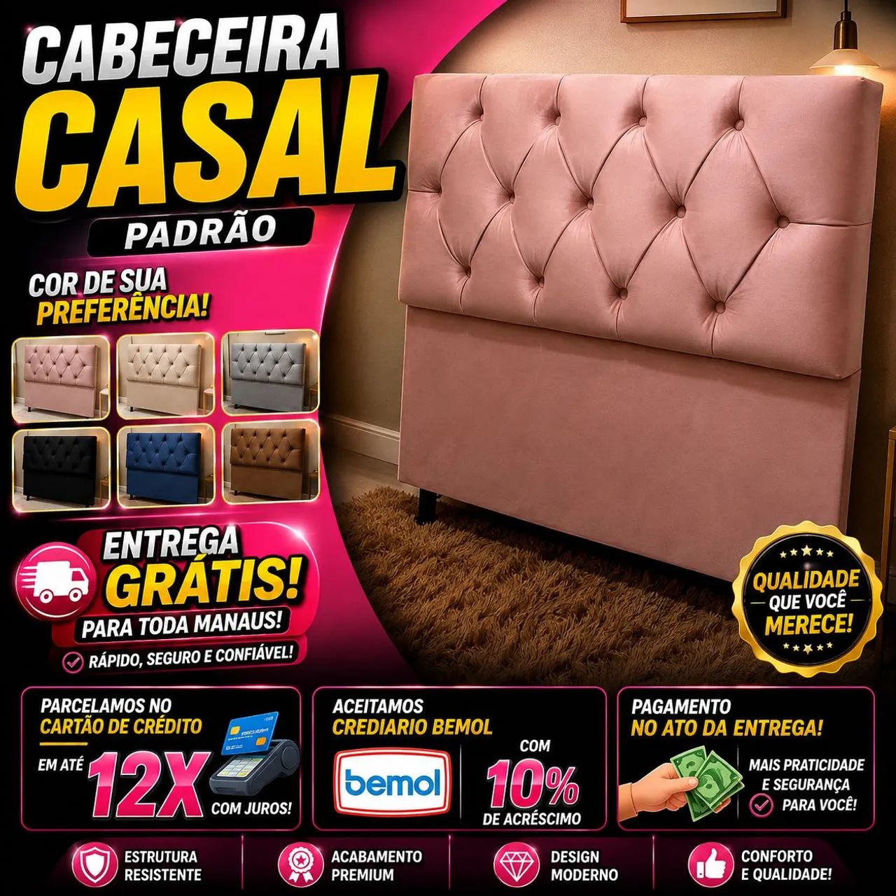 Cabeceira de Cama R$ 300 | Entrega Grátis