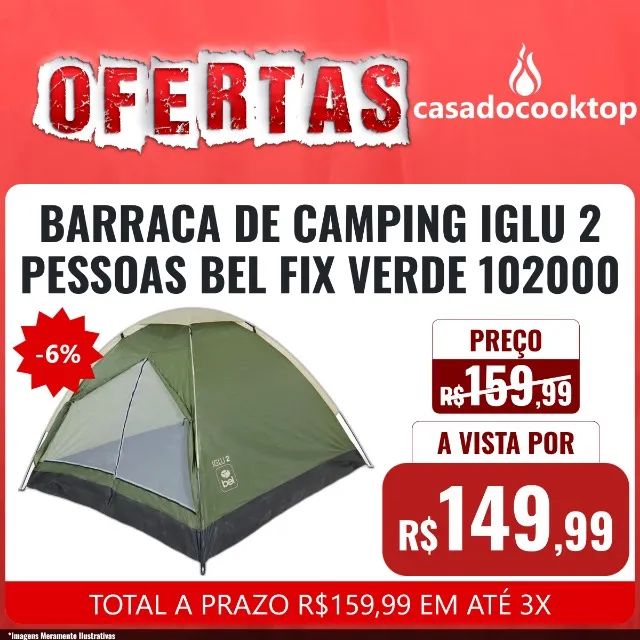 BARRACA DE CAMPING IGLU 2 PESSOAS BEL FIX VERDE 102000