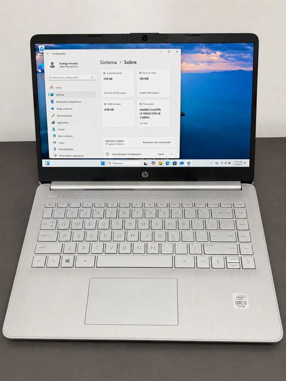 Notebook HP 14? Intel Core i3 10ª Geração | 8GB RAM | 256GB - Foto 2