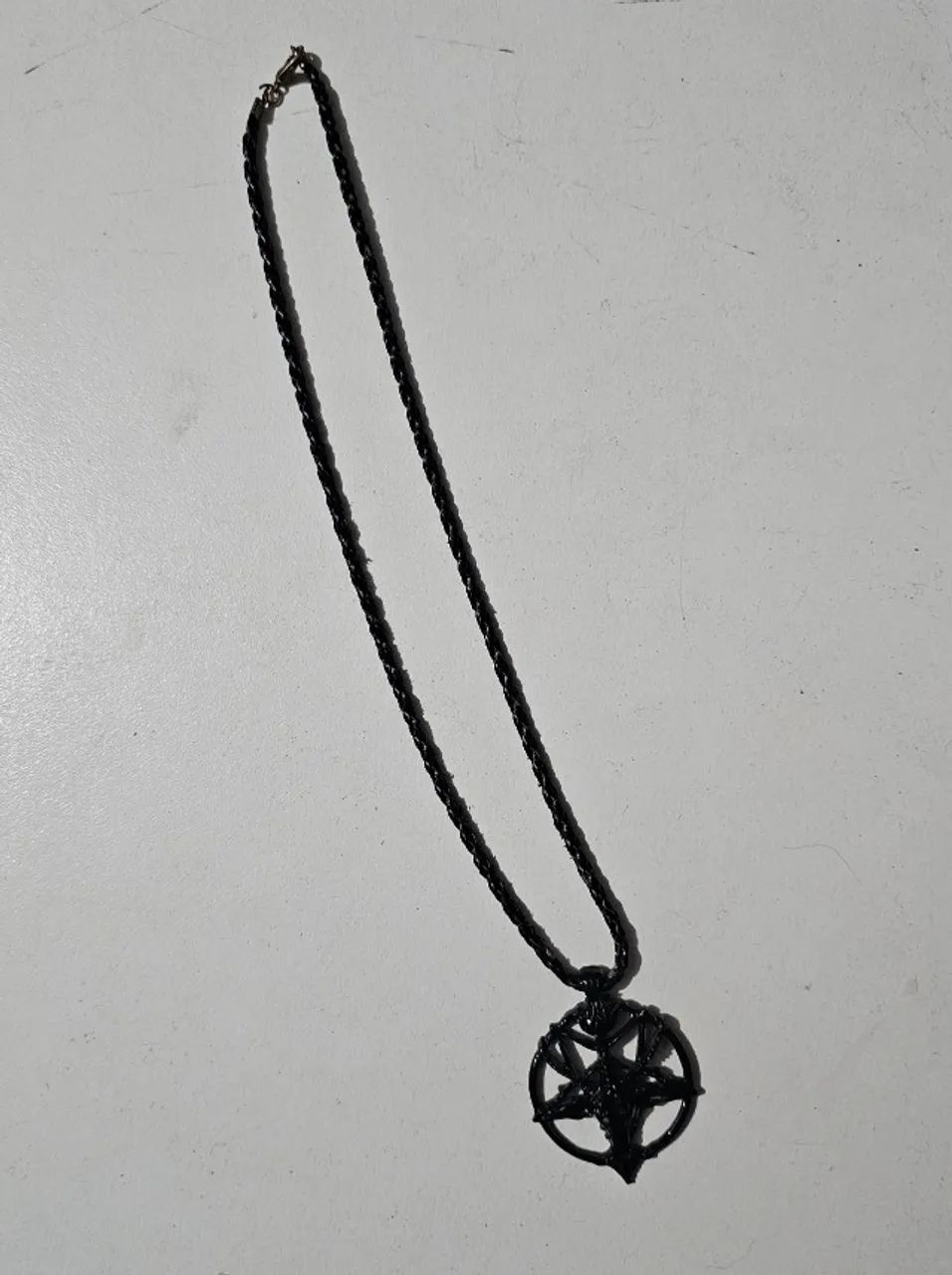 Colar Preto Baphomet Rock Diabo