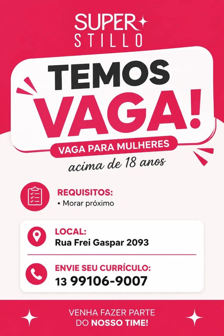 VAGA DE EMPREGO.