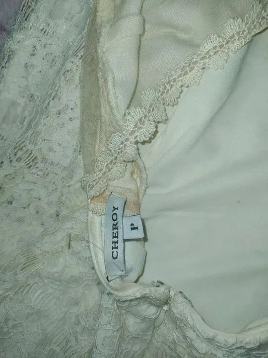 Vestido Midi Original da CHEROY P Renda de Verdade - Foto 4