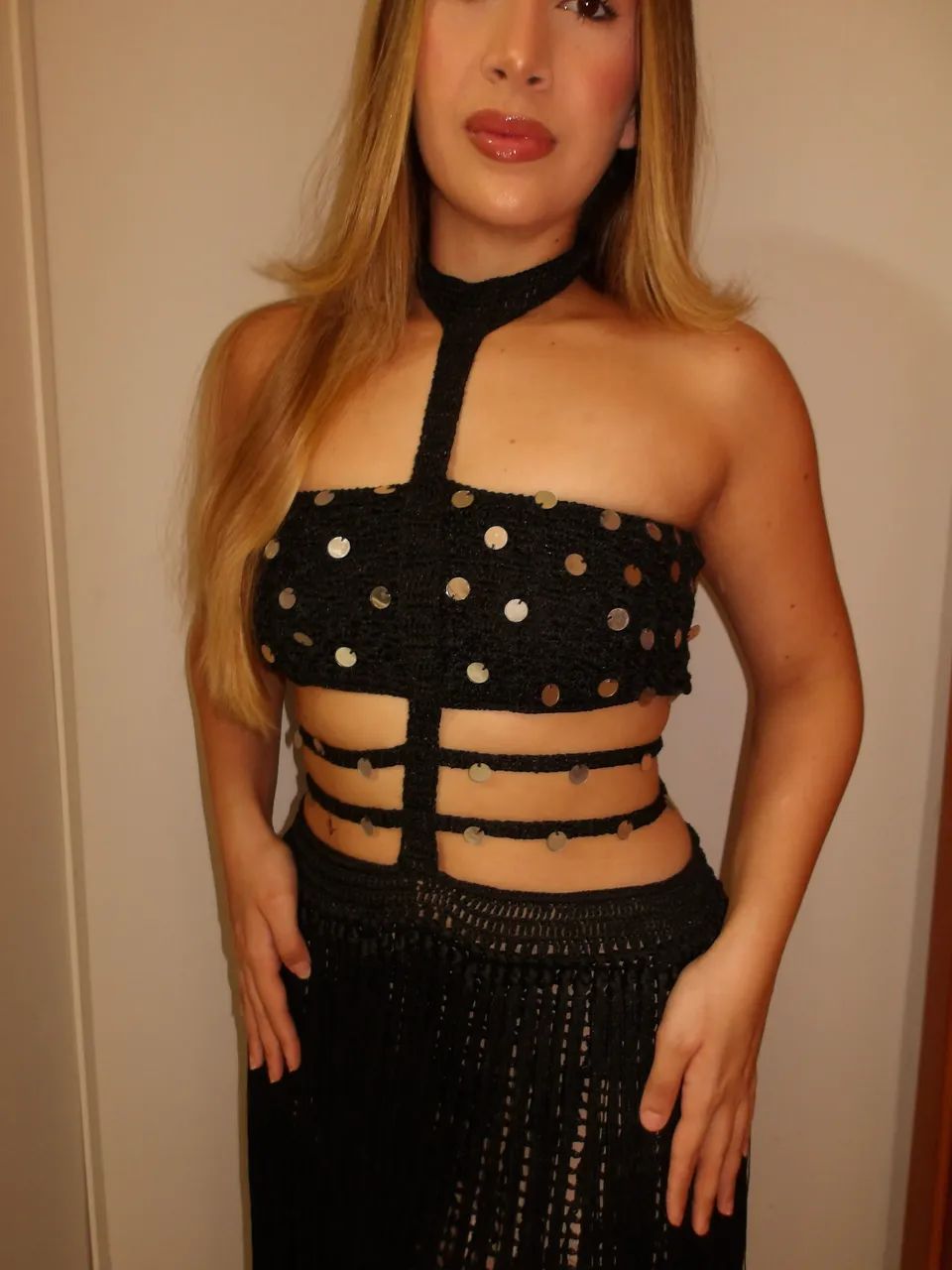 Vestido em crochê com franjas - Foto 2