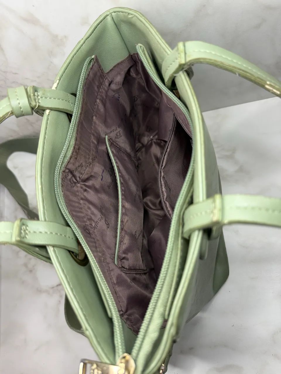Bolsa tote verde-claro - Foto 5