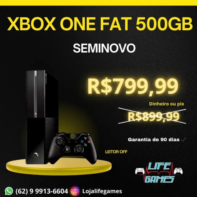 Xbox One Fat 500GB ,semi novo com garantia, Loja fisica
