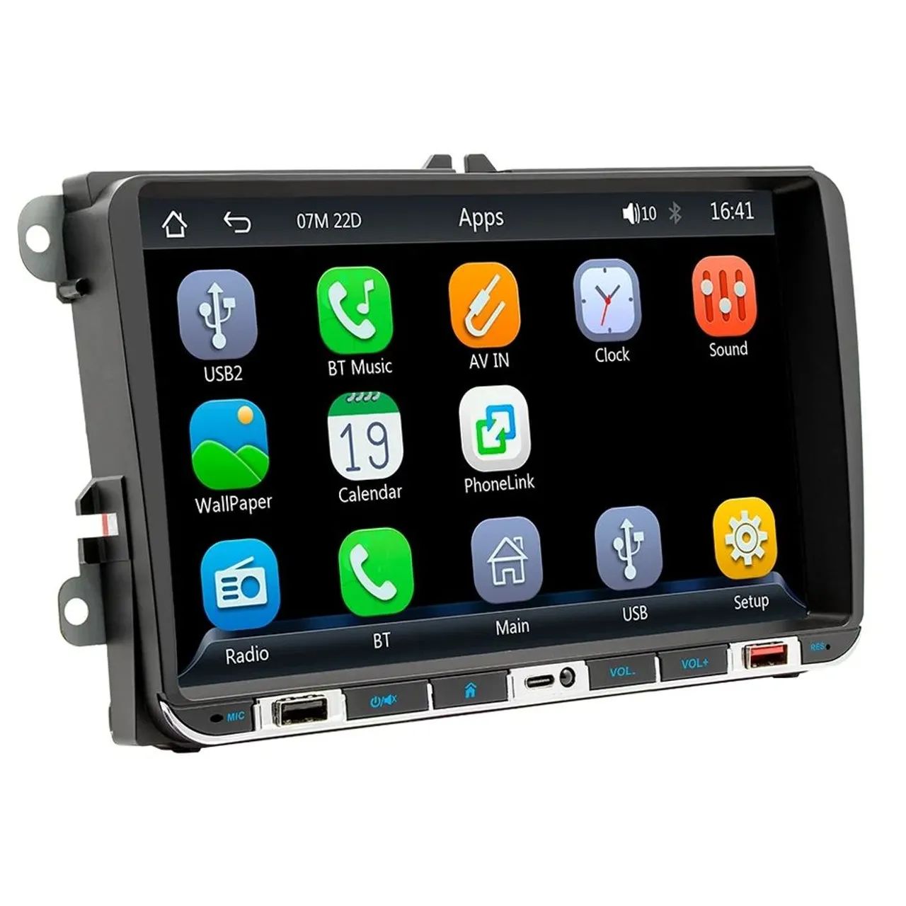 Central Multimídia Volkswagen 9" Bluetooth PhoneLink USB Type-C - Foto 2