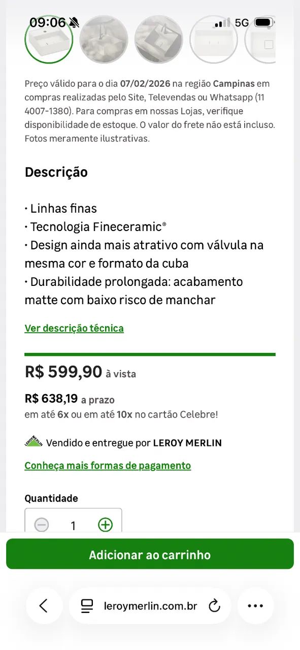 Cuba Banheiro Roca Beige - Foto 5