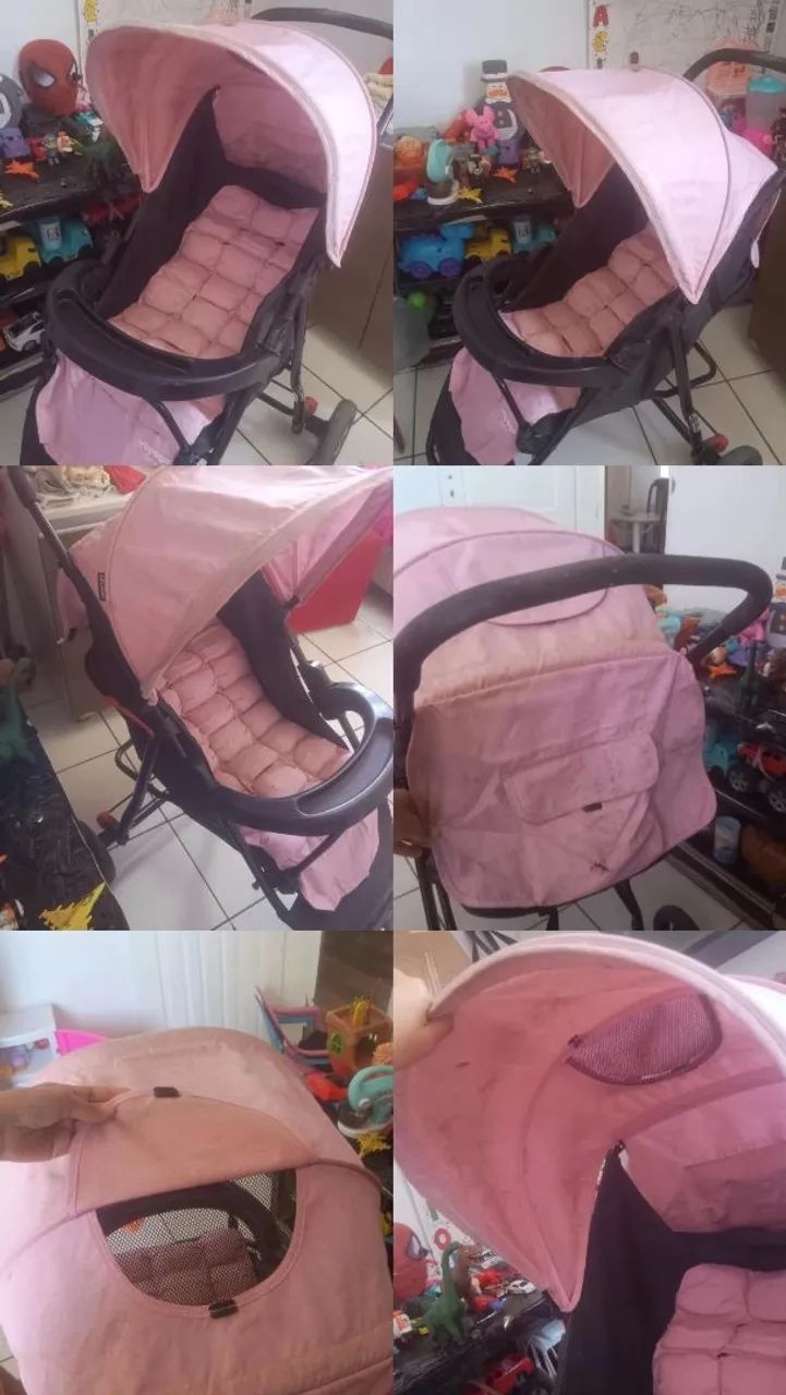 Vendo carrinho de bebê rosa