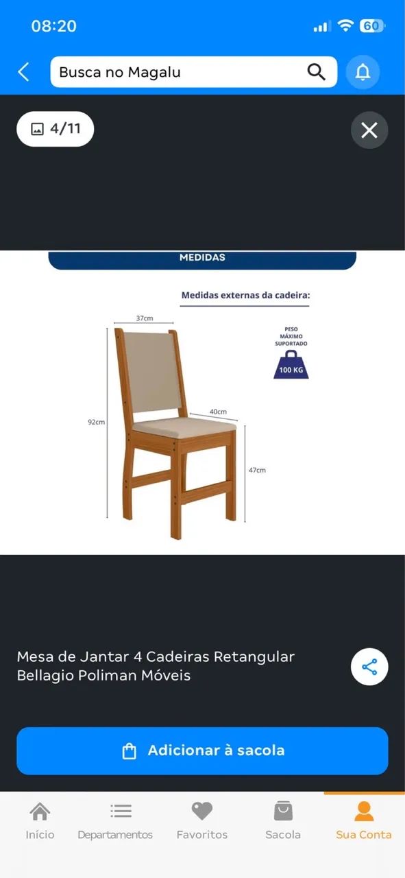 Mesa 4 cadeiras - retirada apenas  - Foto 4