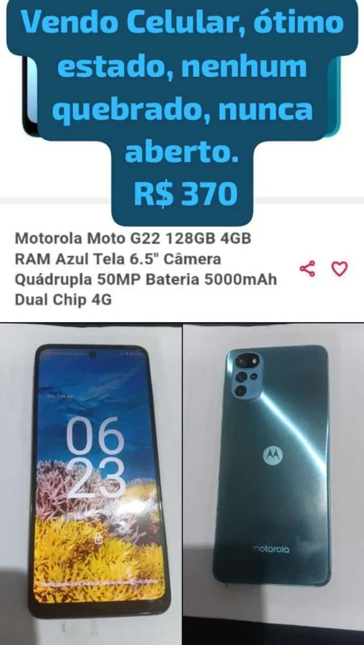 VENDO CELULAR MOTO G22 PERFEITO ESTADO. - Foto 3