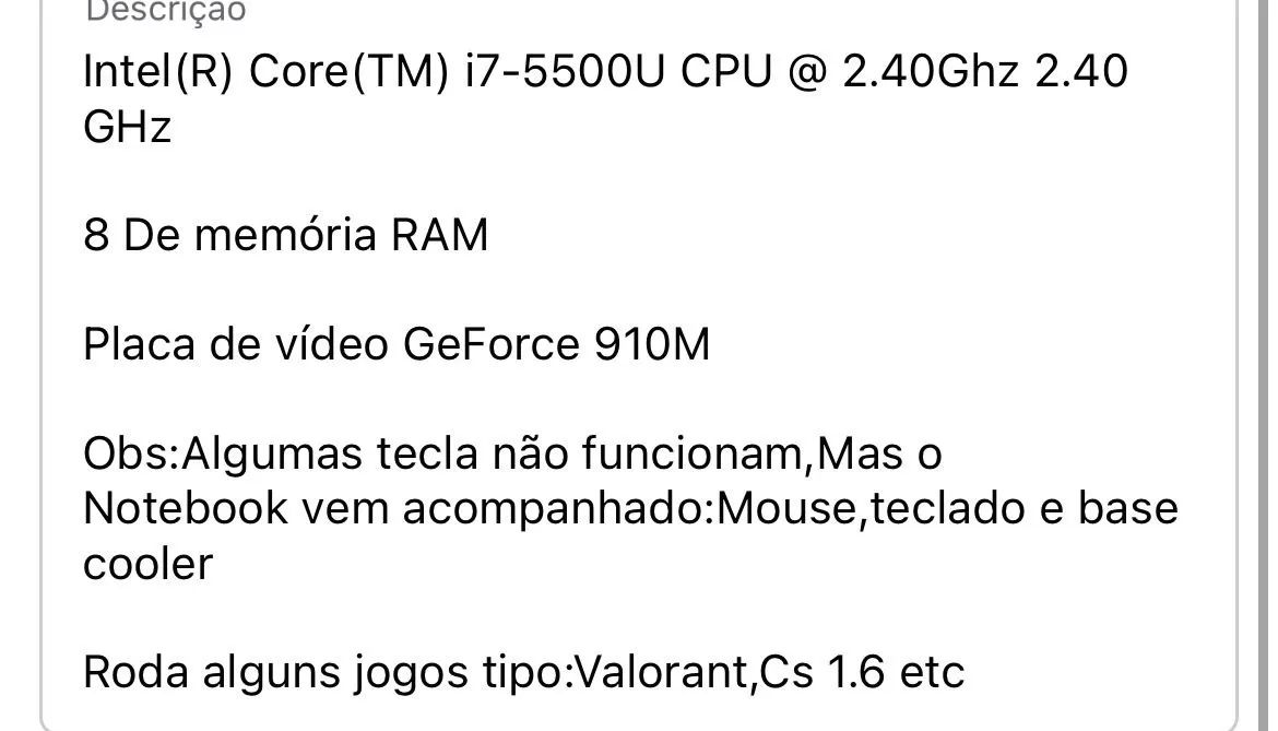 Notebook Samsung i7 5500 - Foto 3