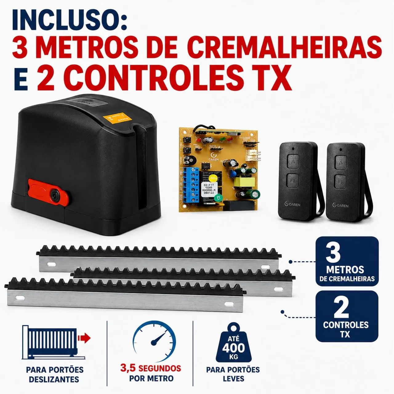 Kit motor SEG/ Garen portões leves - Foto 2