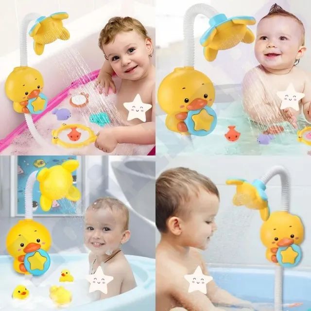 Brinquedo Ducha Eletrônica Chuveirinho Crianças Patinho - Foto 2