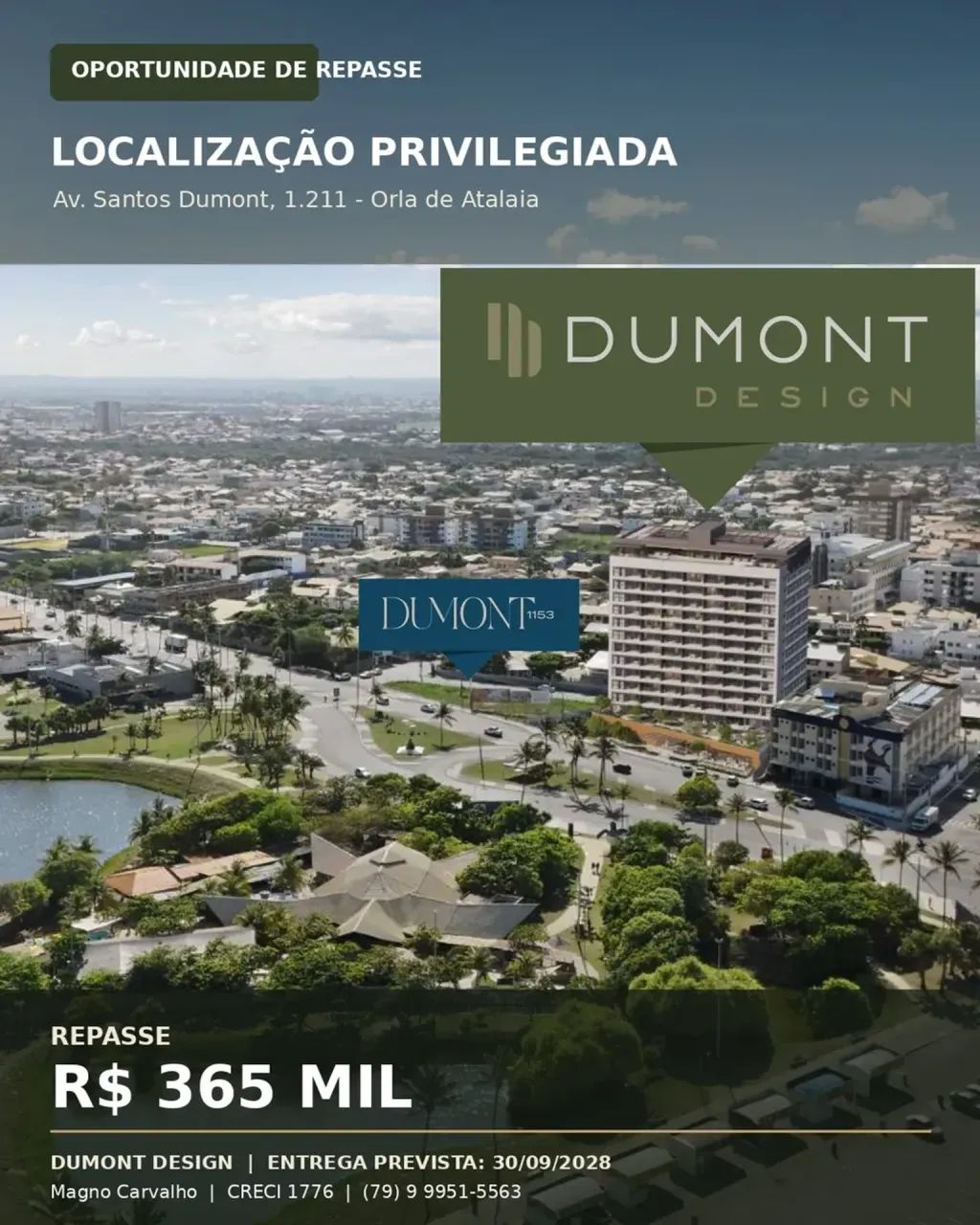 Studio no Dumont Design  Orla de Atalaia  Repasse R$ 365 mil - Foto 3