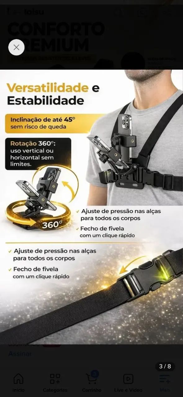 Suporte de celular peito