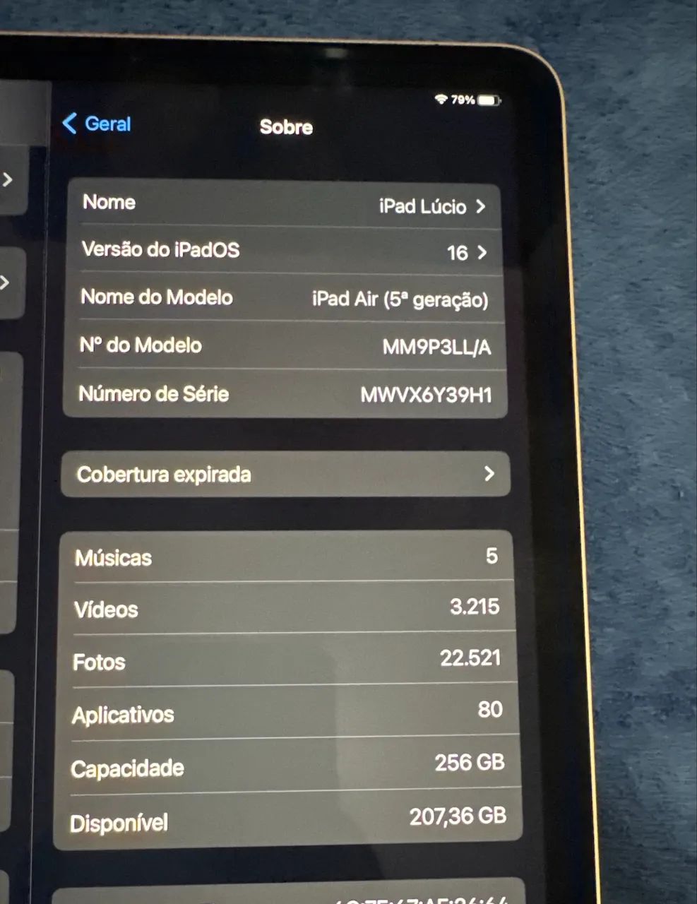 iPad Air 5ª Geração 256GB Wi-Fi + Smart Folio Apple - Impecável