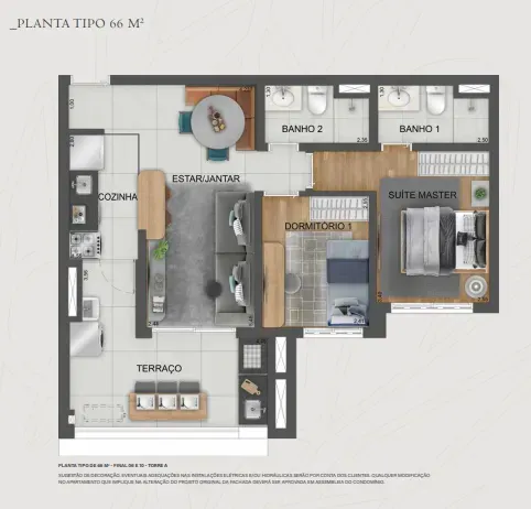 PLANTA 66m²