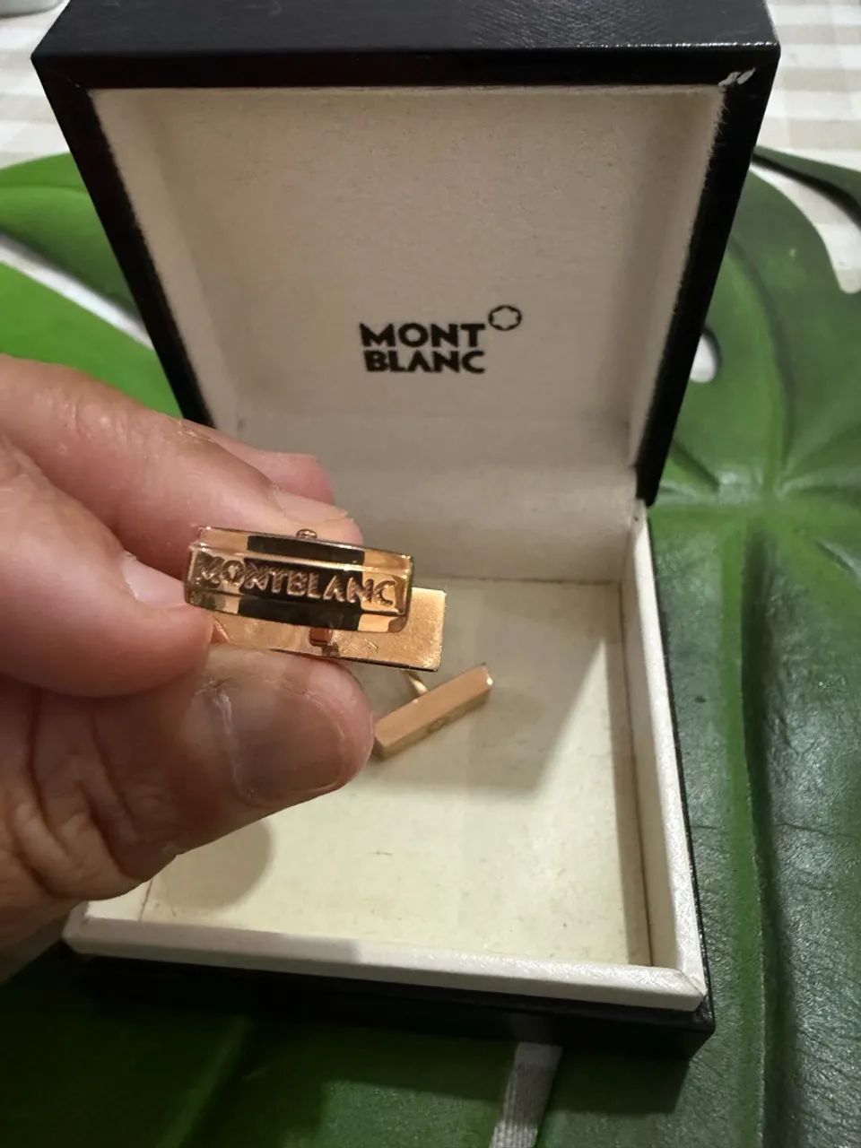 abotoaduras montblanc ouro rosé - Foto 4