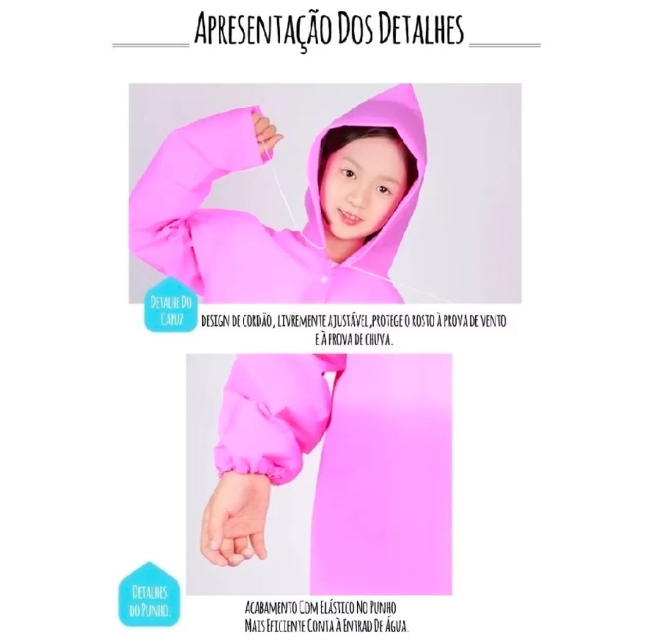 Capa de Chuva Infantil com Capuz - Foto 4