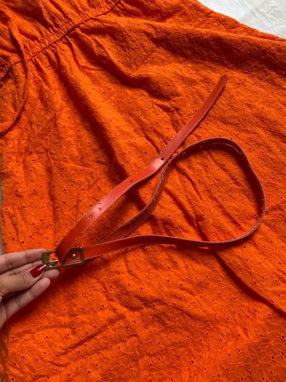 Vestido laranja renda - Foto 5