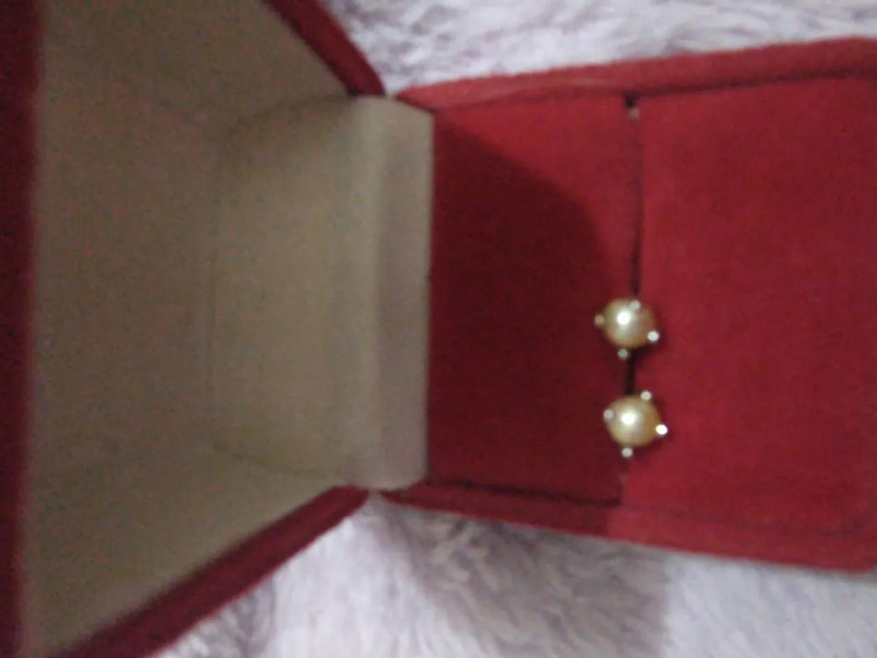 Brinco ouro branco 18k pérola original 