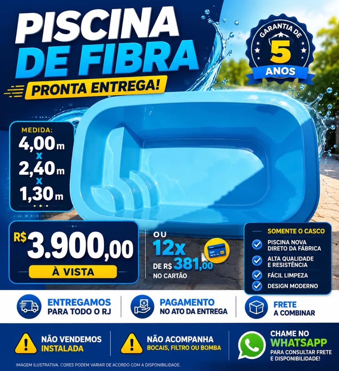 Piscina de fibra