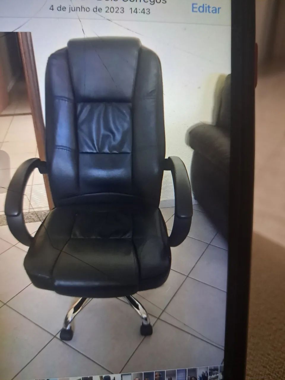 Cadeira com cortino preta presidente 