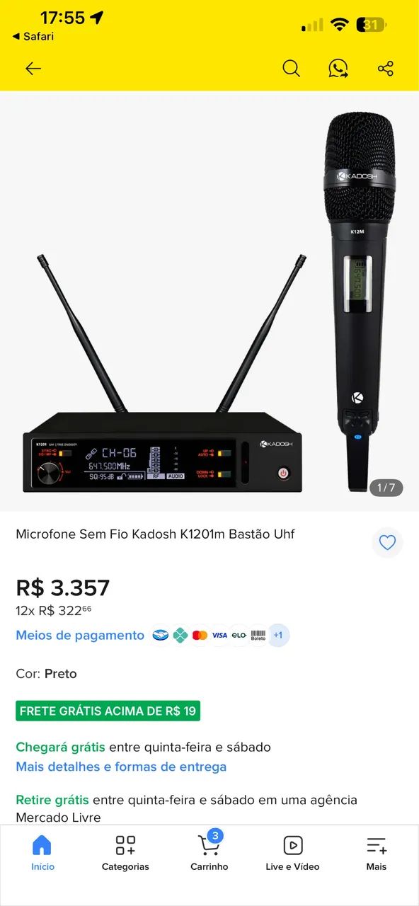 Microfone kadosh profissional k1201