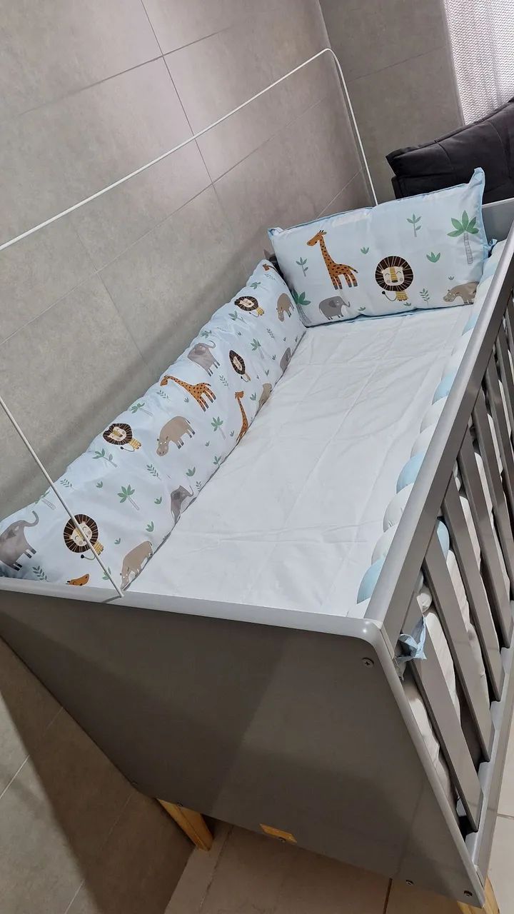 Berço Americano Cinza 2x1 (Mini Cama)