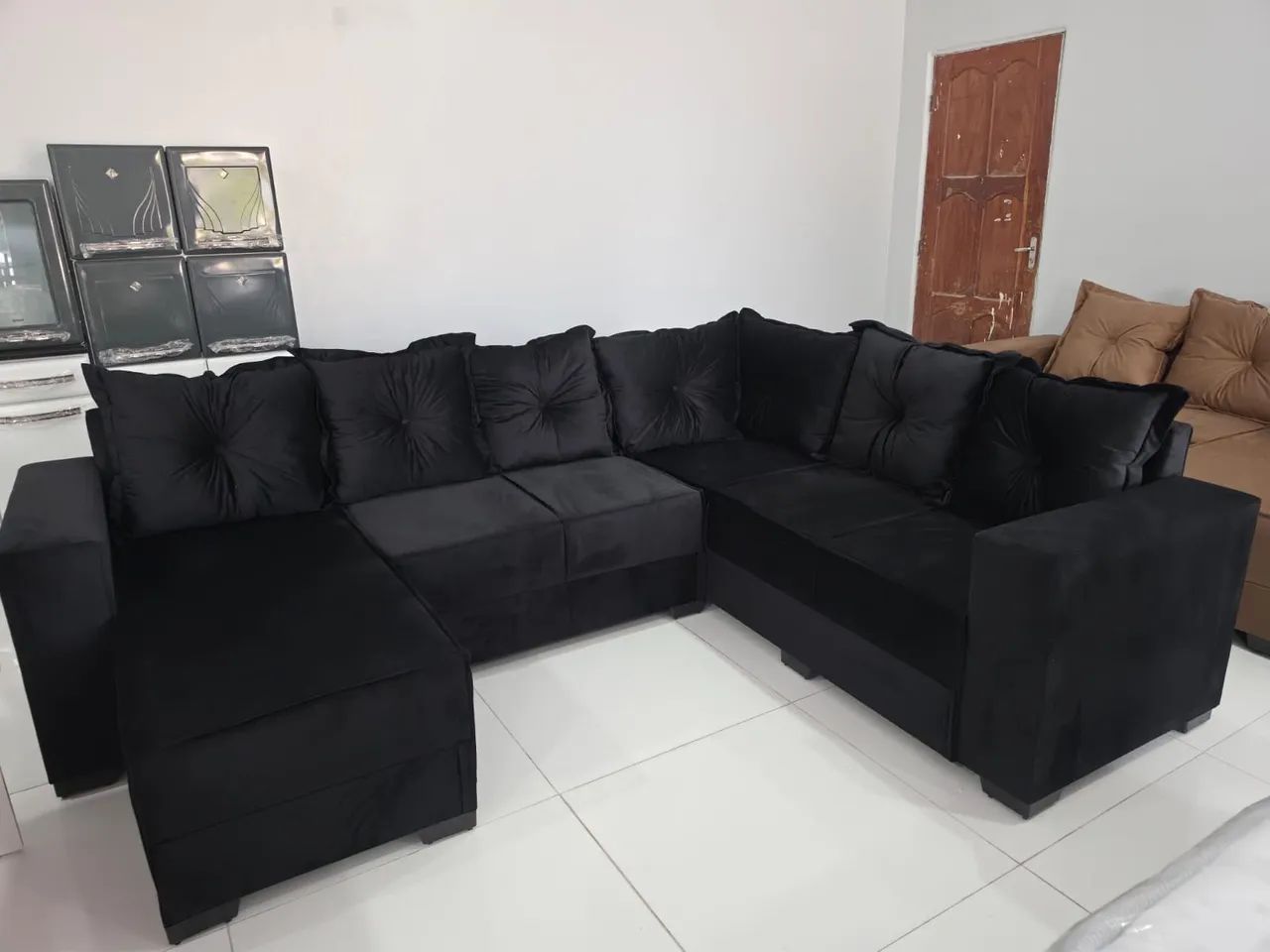 SOFÁ DE CANTO C/ CHAISE NOVO