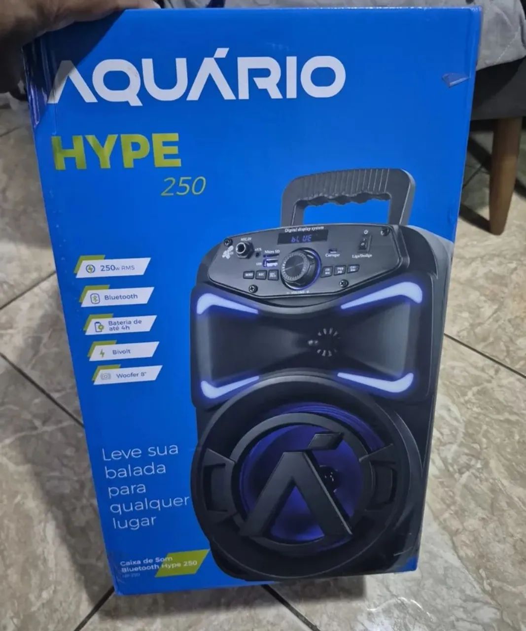 Caixa de som Aquário 250W nova 
