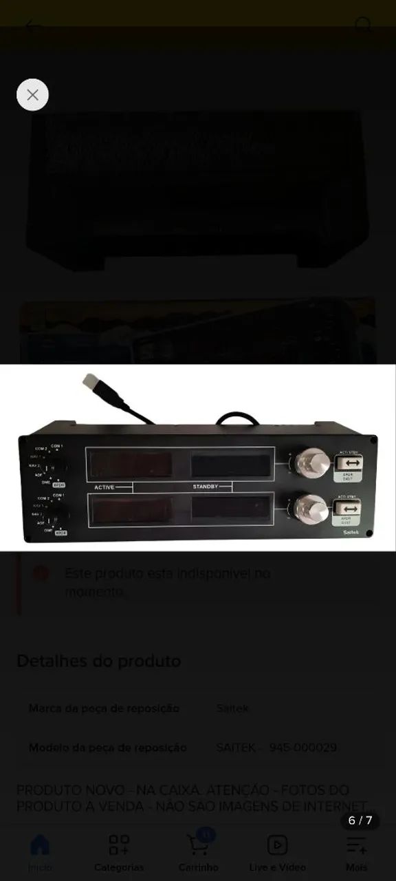 Rádio simulador de Voo Saitek - Foto 2