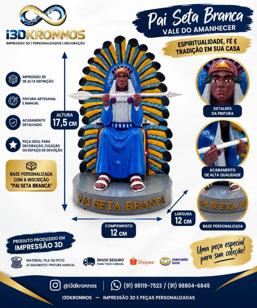 Estátua pai seta branca