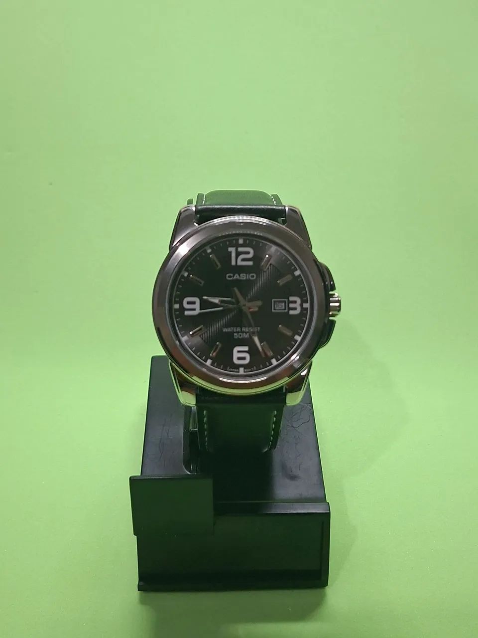 CASIO MODELO MTP-1314PL-8AV - FUNDO PRETO - PULSEIRA EM COURO - Foto 4
