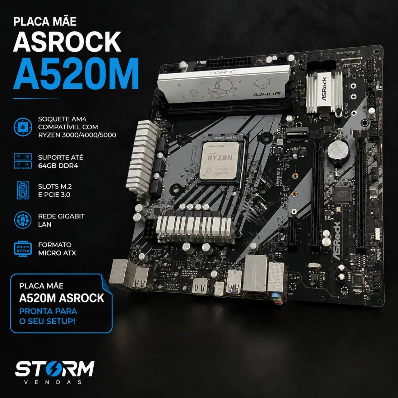Placa mãe 520M asrock 