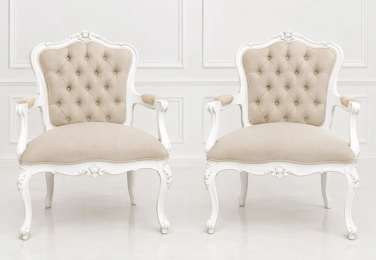 Par de poltronas Luís xv vintage colonial 