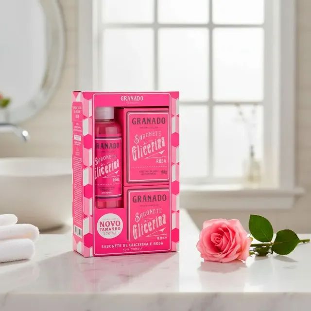 Kit De Sabonetes Granado Líquido + Barras De Glicerina Rosa - CM0021 - Foto 4