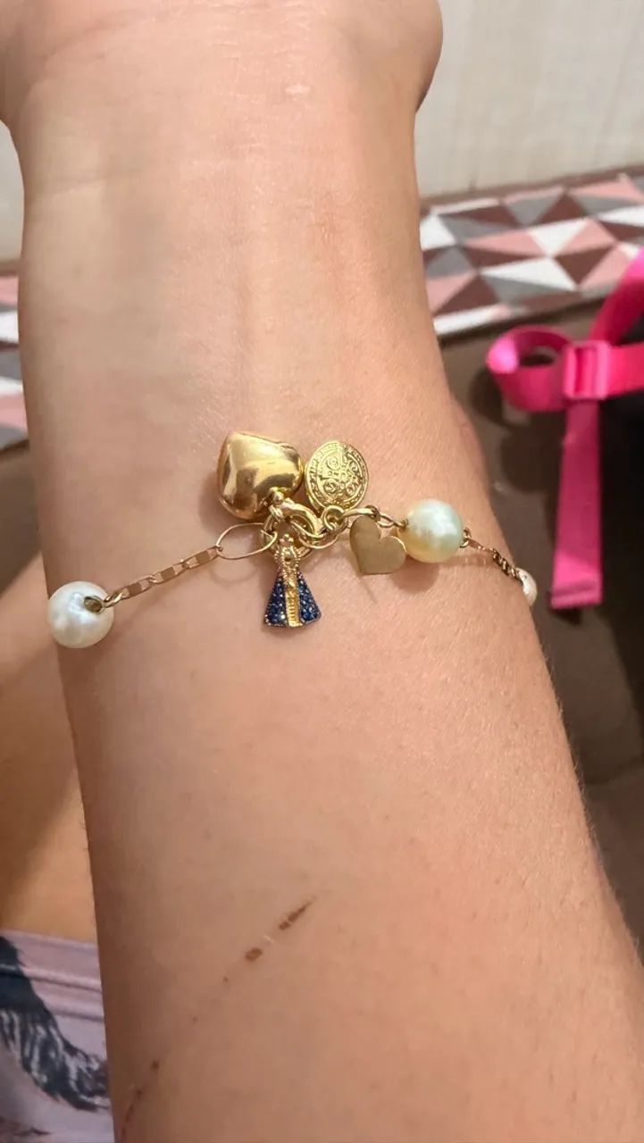 Pingente nossa sra aparecida ouro18k - Foto 2