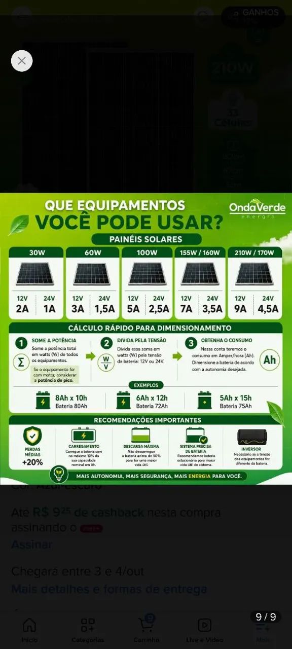 Painéis Solar 210W - Foto 2
