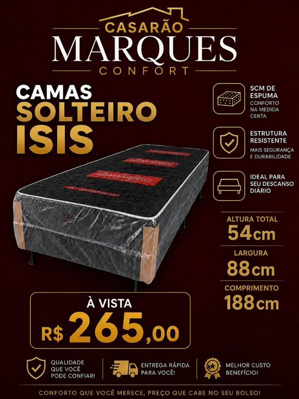 Cama de solteiro Isis 