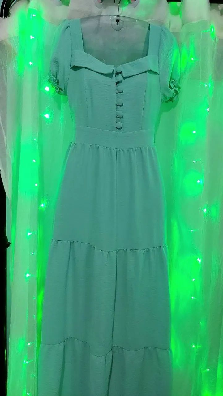 VESTIDO LONGO VERDE-MENTA - Foto 2