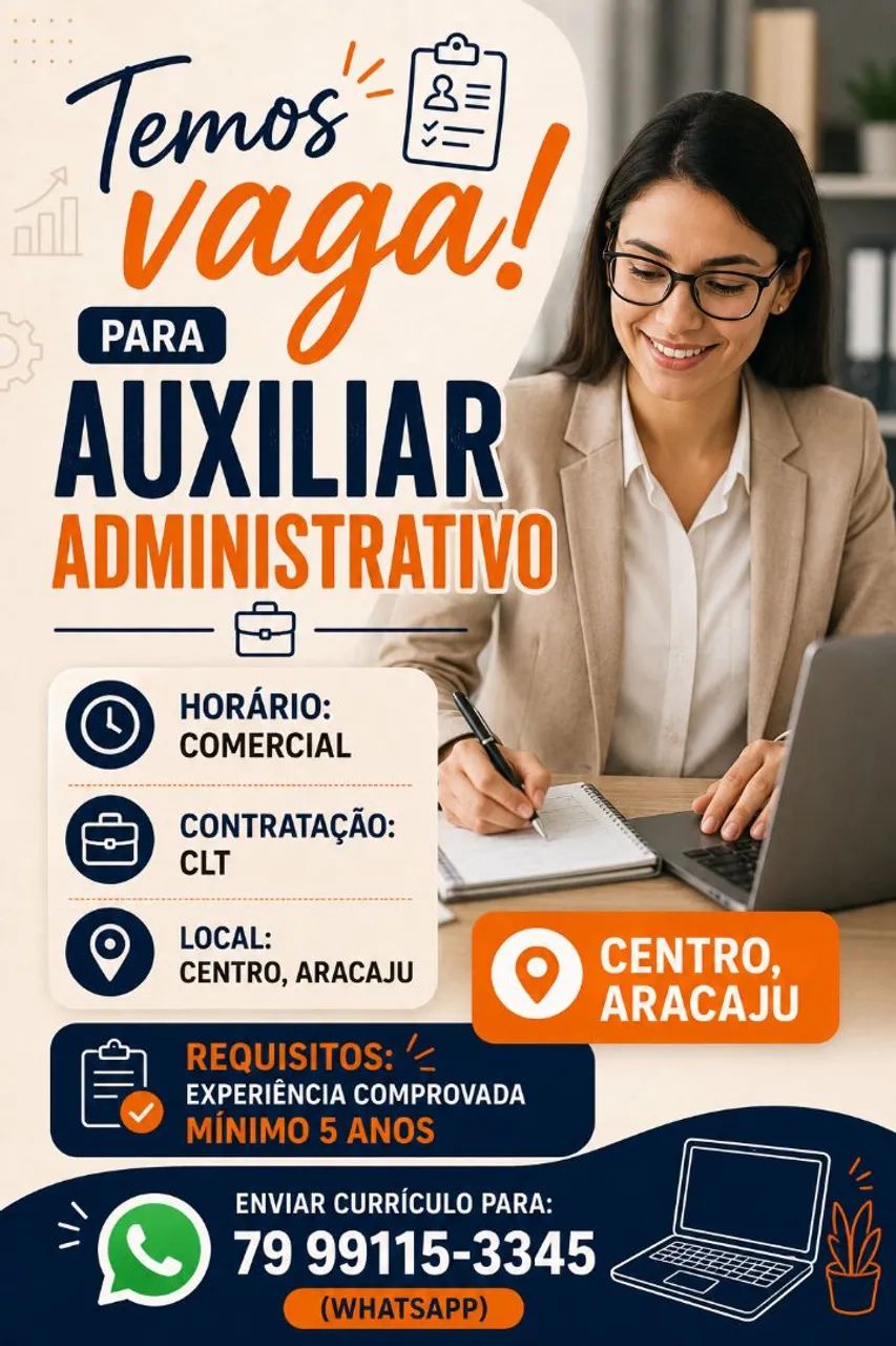 VAGA AUXILIAR ADMINISTRATIVO 