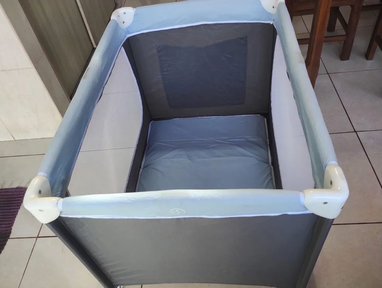 Berço Cercadinho Desmontável Portátil Chiqueirinho Confort (Azul) - Foto 5