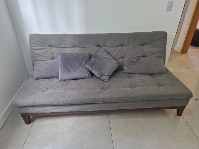 Sofá cama cinza, em excelente estado - Foto 3