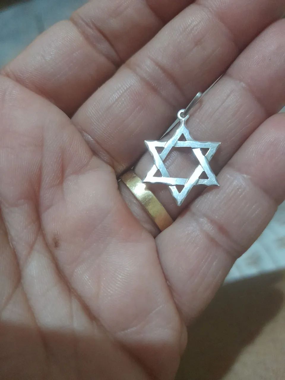 Pingente estrela de Davi prata 925