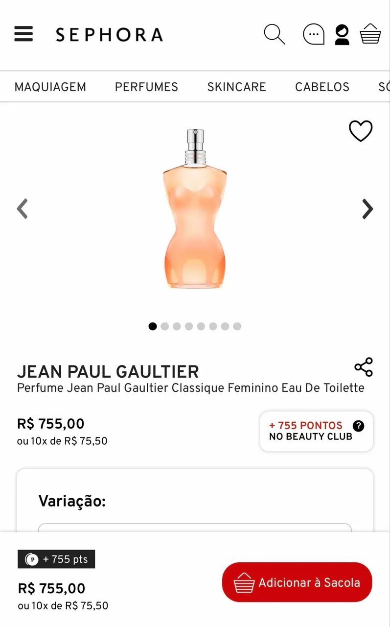 Perfume classique jean paul gaultier 50ml