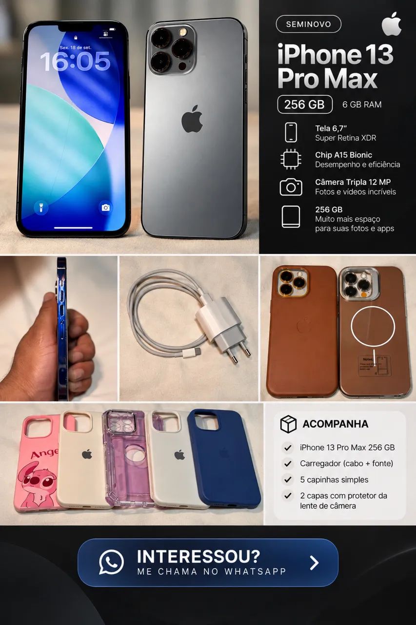 iPhone 13 Pro Max 256g - Celulares e Smartphones - Monte das