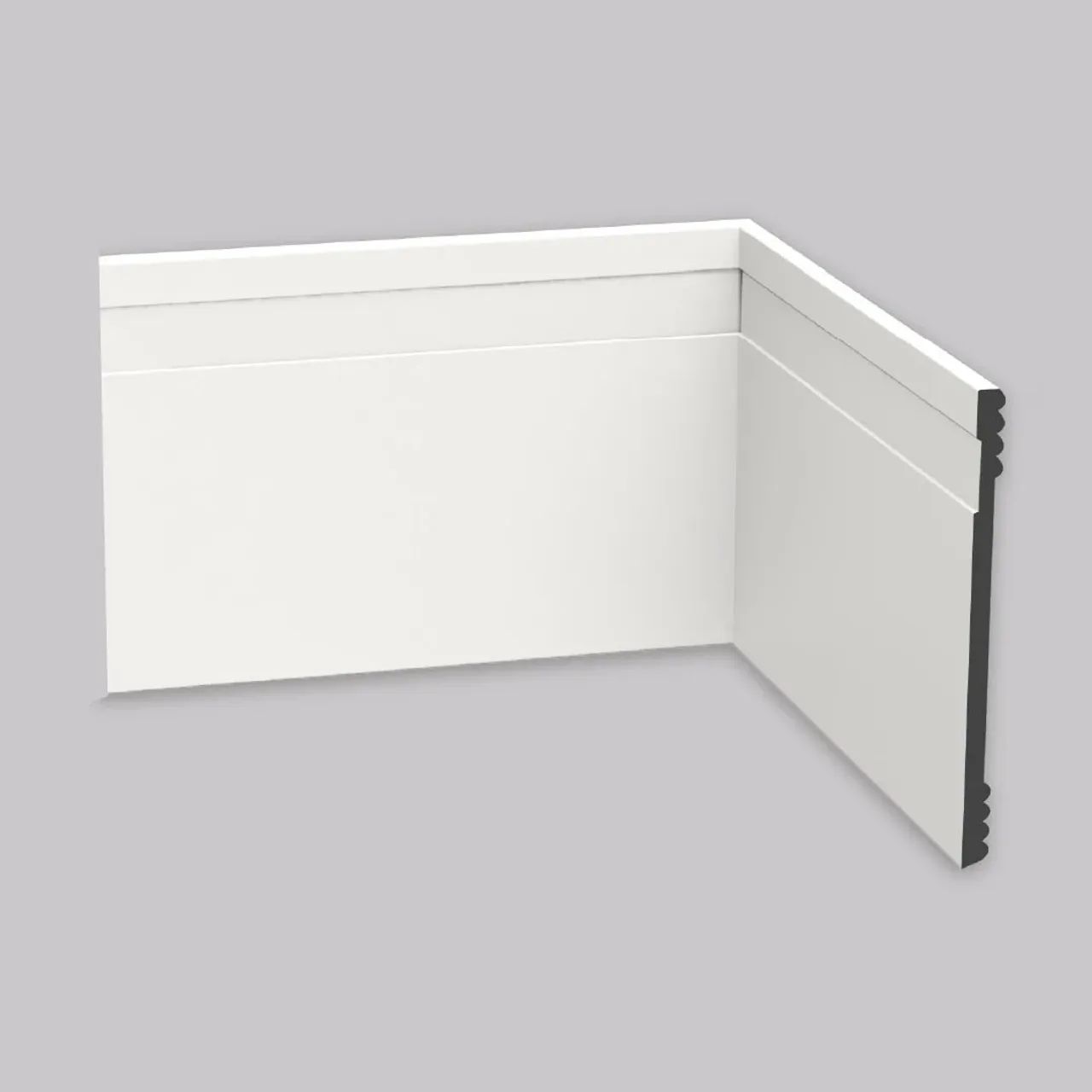 Rodapé poliestireno unique branco 7cm com friso