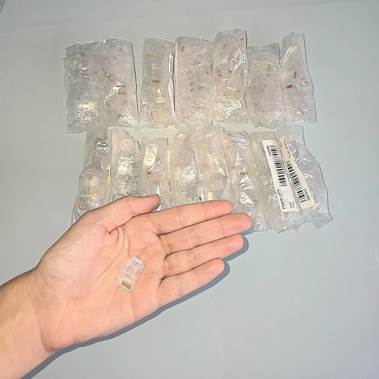 150 Conectores RJ45 Macho CAT5 CAT5e CAT6 - Novos - Foto 2