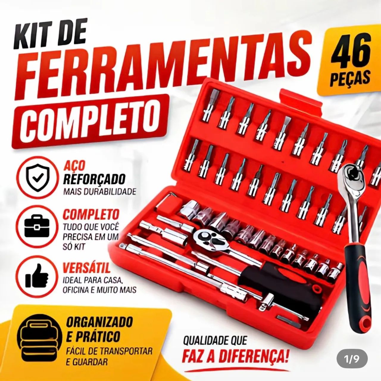 KIT FERRAMENTAS 46 PEÇAS